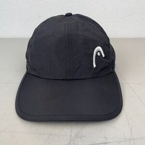 Head Hat Cap Adult Black Strapback Penn Logo Tennis Spellout Sports Outdoors